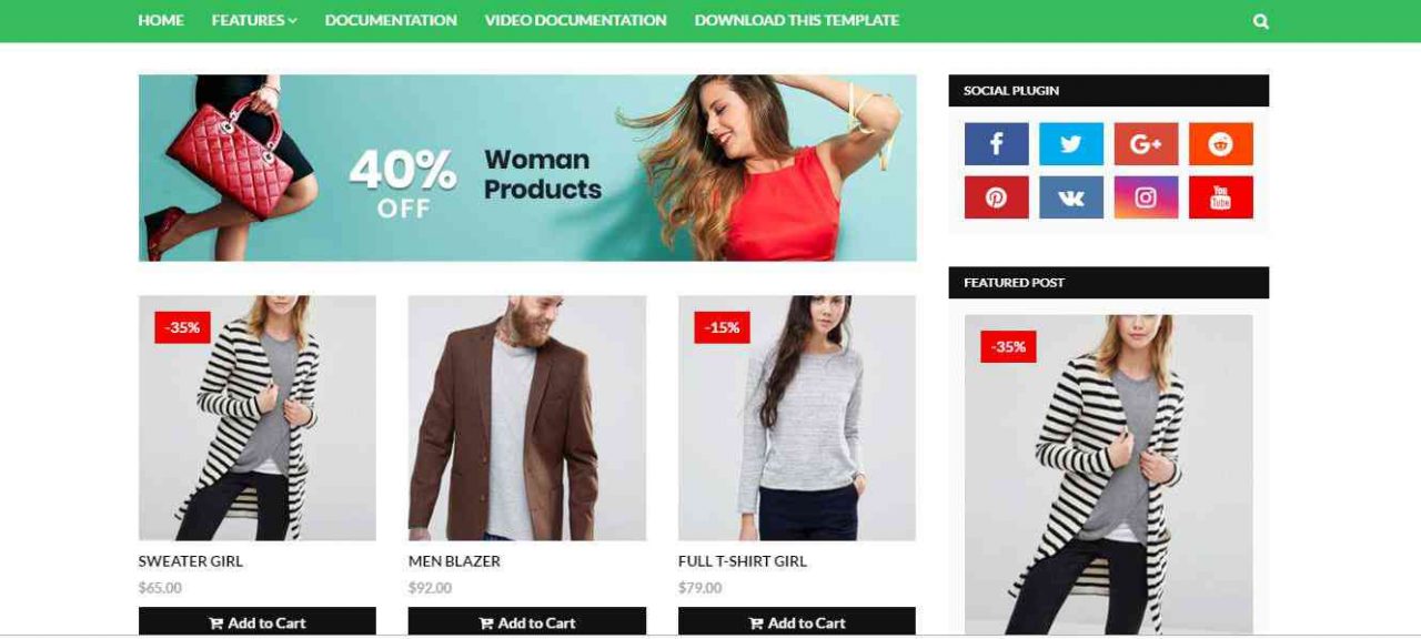 Top 5 e-commerce themes for blogger