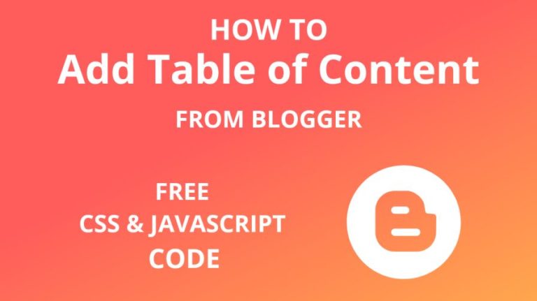 add Table of Content to Blogger