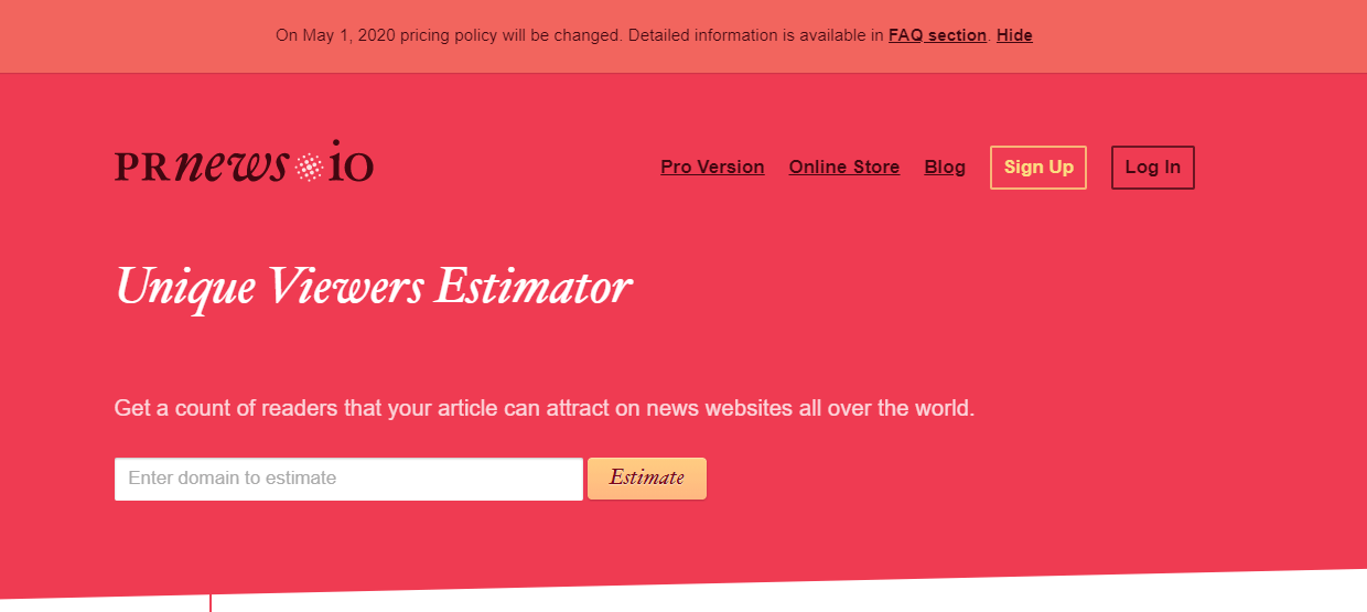 Prnews Visitor estimator