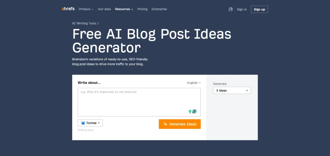 Ahref-Ai-Blog-topic-Ideas-Generator