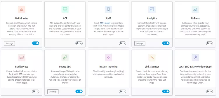 Settings and Module