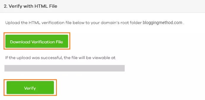 Verify the domain ownership